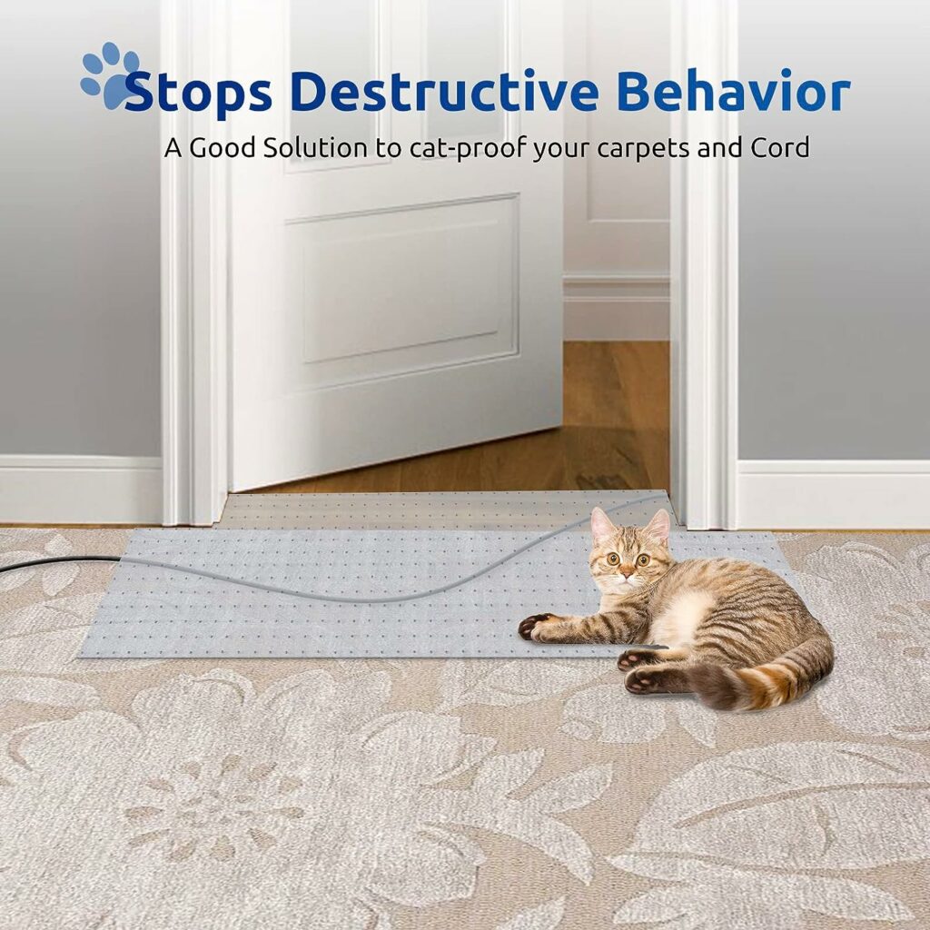 3.6FT Carpet Protector for Cats,Non Slip Cats Scratch Carpet Protectors for Pets,Carpet Scratch Stopper from Cat/Dog Scratching with Non-Slip Nail for Doorway Carpet Saver DIY Cut