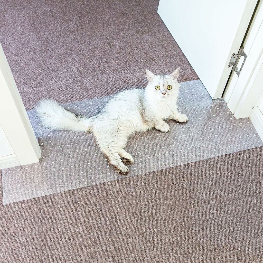 3.6FT Carpet Protector for Cats,Non Slip Cats Scratch Carpet Protectors for Pets,Carpet Scratch Stopper from Cat/Dog Scratching with Non-Slip Nail for Doorway Carpet Saver DIY Cut