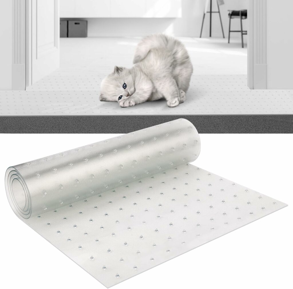 Carpet Protector for Pets, 3.6 Feet Carpet Scratch Stopper Anti Scratch Plastic Carpet Runner with Spikes Easy to Cut Cat Scratch Carpet for Keeping Your House Clean