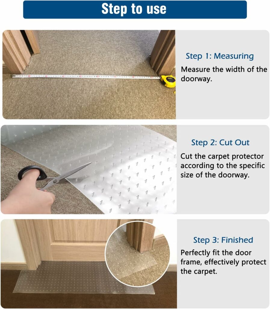 Carpet Protector for Pets - Cat Carpet Protector for Doorway, 5.2Ft Heavy Duty Plastic Carpet Protector