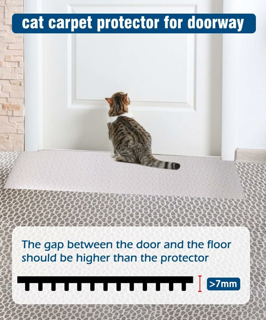 Carpet Protector for Pets - Cat Carpet Protector for Doorway, 5.2Ft Heavy Duty Plastic Carpet Protector